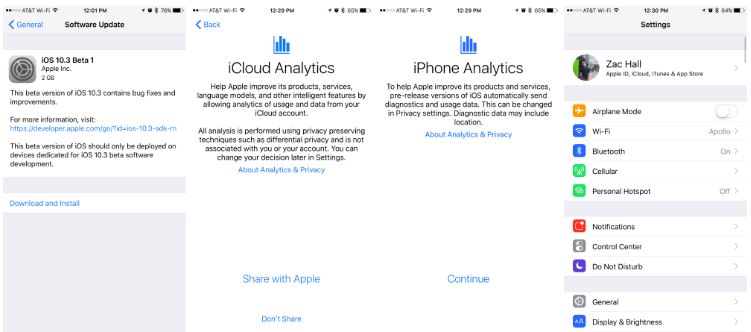 Một số hình ảnh giao diện trên iOS 10.3 beta 2 Một số hình ảnh giao diện trên iOS 10.3 beta 2