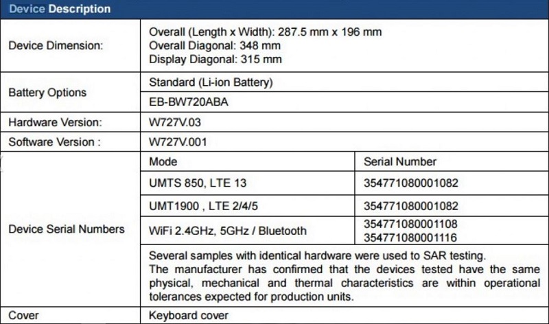 MWC 2017: Galaxy Tab Pro S2 chạy Windows 10 đạt chứng nhận FCC