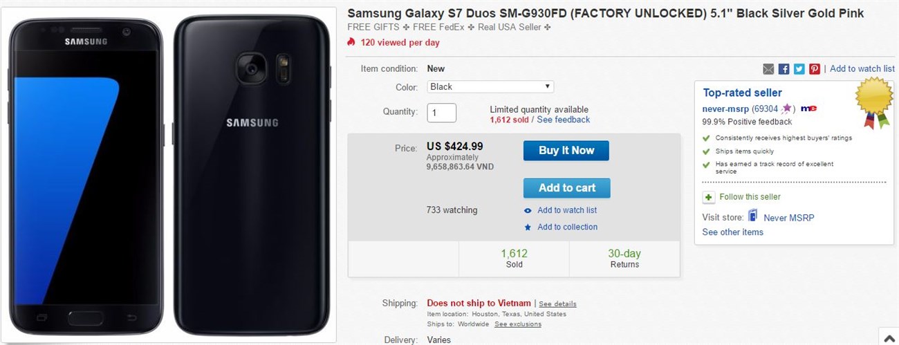 Galaxy S7 bắt đầu giảm giá mạnh tại Mỹ để chào đón Galaxy S8 Galaxy S7 bắt đầu giảm giá mạnh tại Mỹ để chào đón Galaxy S8