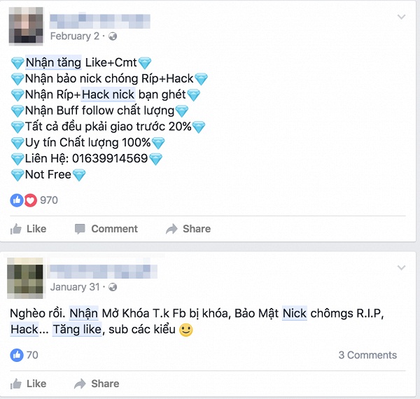 Nếu có dịch vụ hack nick thì cũng có dịch vụ mở nick bị hack Nếu có dịch vụ hack nick thì cũng có dịch vụ mở nick bị hack
