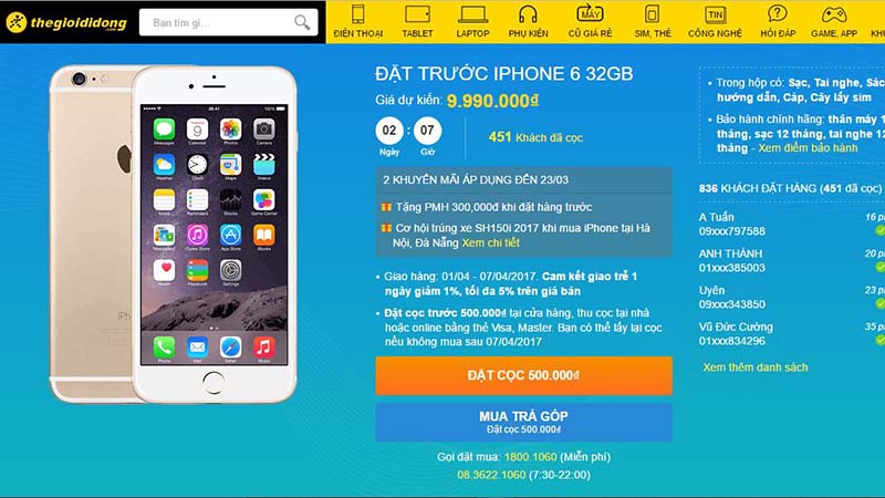 iPhone 6 32gb chính hãng thegioididong.com iPhone 6 32gb chính hãng thegioididong.com