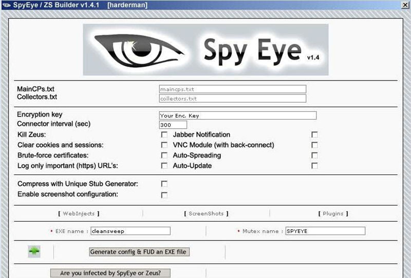 SpyEye Phần mềm SpyEye