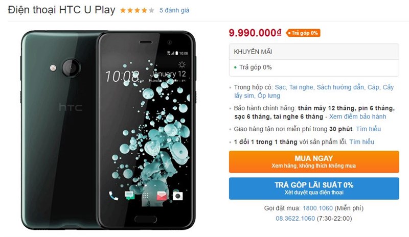 HTC U Play: Thiết kế đẹp, camera ngon vừa được giảm giá cực hấp dẫn