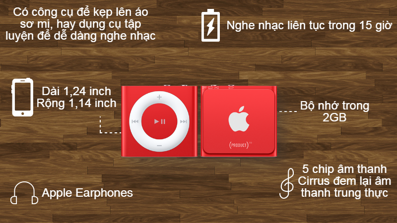 apple ipod shuffle apple ipod shuffle phiên bản màu đỏ