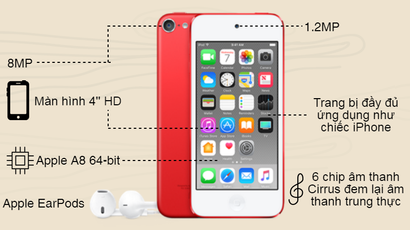 apple ipod touch apple ipod touch phiên bản màu đỏ sang trọng
