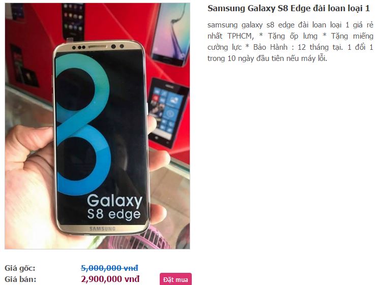 Đã có Galaxy S8 hàng Đài Loan tại Việt Nam, giá chưa đến 3 triệu Đã có Galaxy S8 hàng Đài Loan tại Việt Nam, giá chưa đến 3 triệu