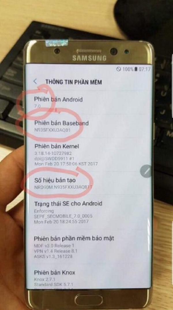 Galaxy Note 7 tân trang a Galaxy Note 7 tân trang a