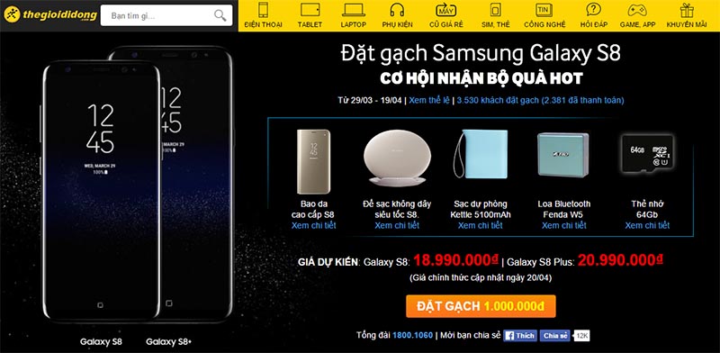Đã có nhiều người đặt trước S8 tại Việt Nam Đã có nhiều người đặt trước S8 tại Việt Nam