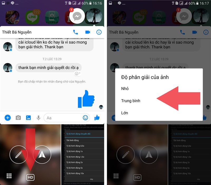chia sẻ ảnh HD messenger