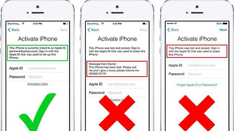 các loại máy dính iCloud các loại máy dính iCloud