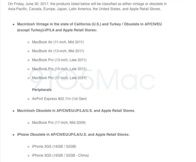 Một số thiết bị của Apple sẽ mất hỗ trợ sửa chữa từ cuối tháng 6 Một số thiết bị của Apple sẽ mất hỗ trợ sửa chữa từ cuối tháng 6