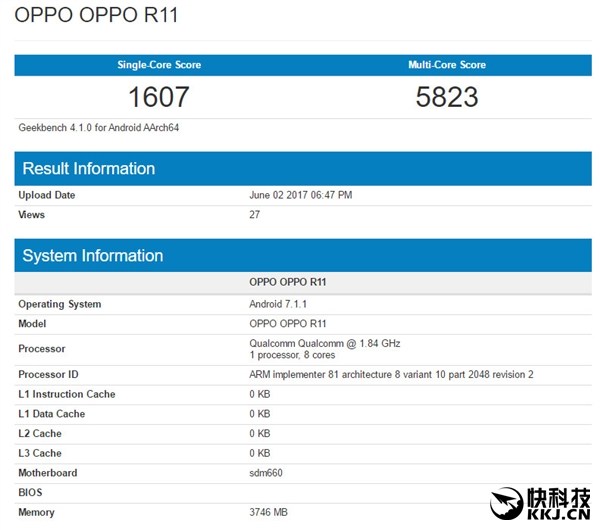 OPPO R11 camera kép lộ điểm hiệu năng cực kỳ mạnh mẽ trên Geekbench OPPO R11 camera kép lộ điểm hiệu năng cực kỳ mạnh mẽ trên Geekbench