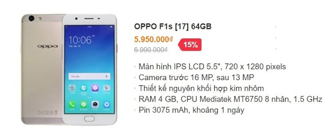 OPPO F1s 2017