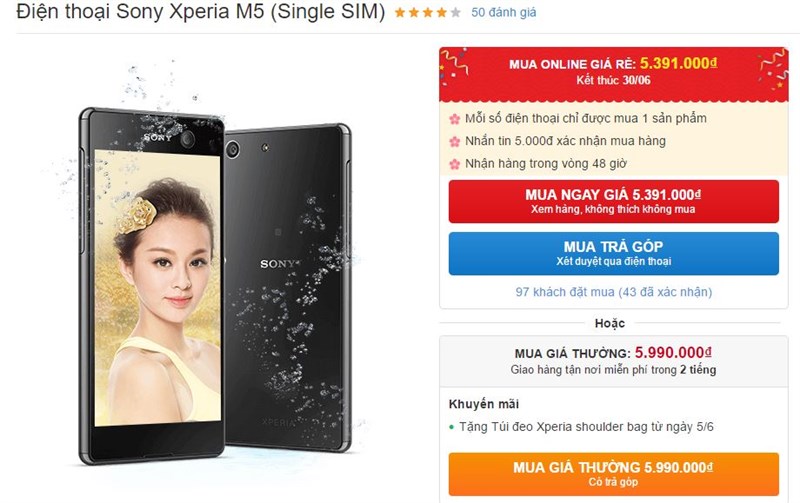 Smartphone chống nước, thiết kế cực chất có giá rẻ nhất của Sony giảm giá hấp dẫn