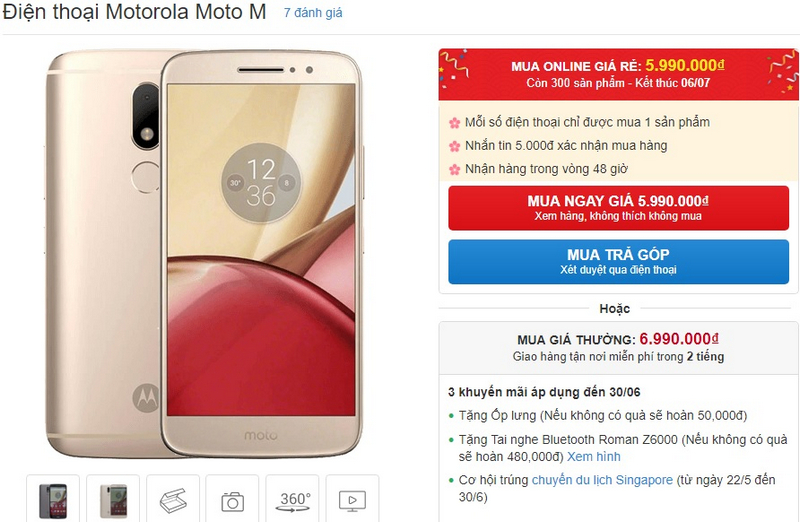 Moto M giảm giá