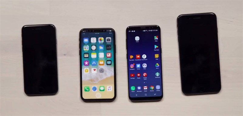 iPhone 8 xuất hiện đời thực bên cạnh Galaxy S8, iPhone 7