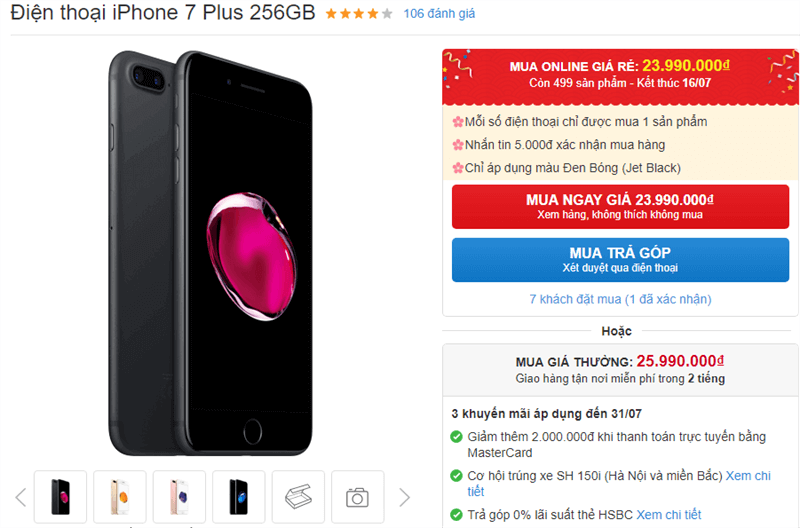 iPhone 7 Plus giảm giá iPhone 7 Plus giảm giá