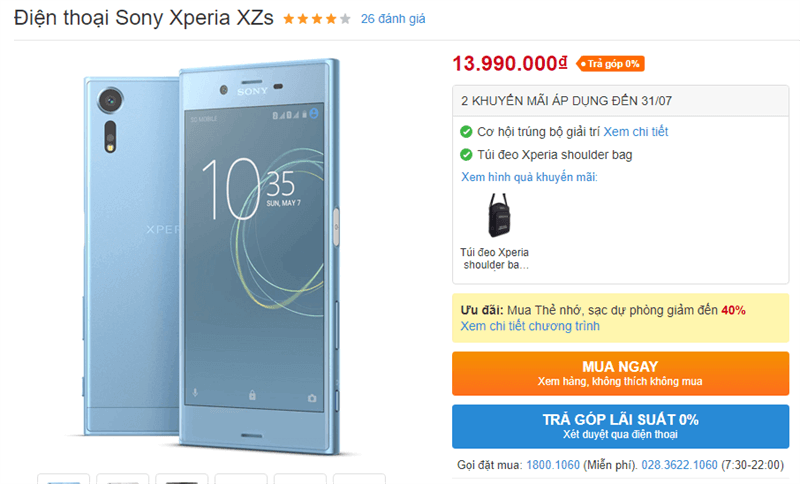 Sony Xperia XZs giảm giá Sony Xperia XZs giảm giá