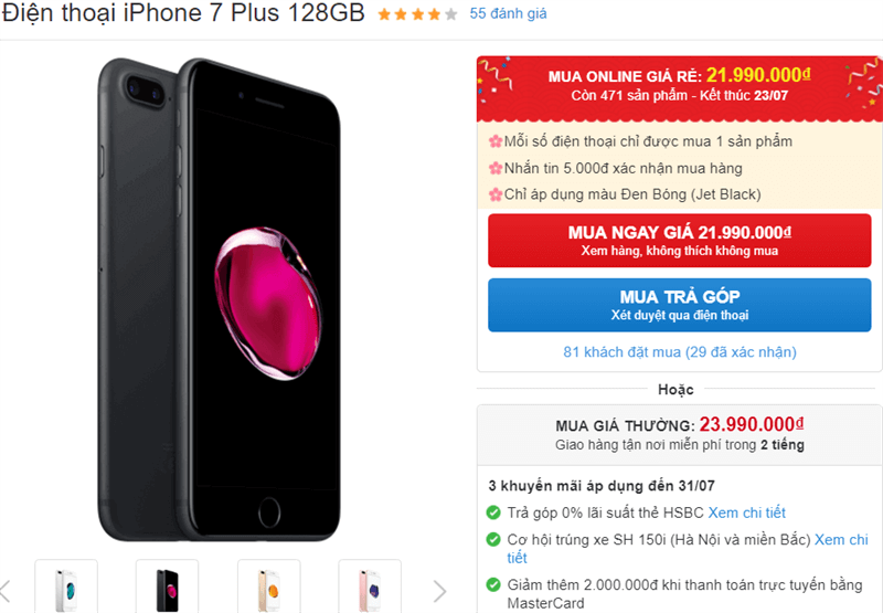 iPhone 7 Plus giảm giá