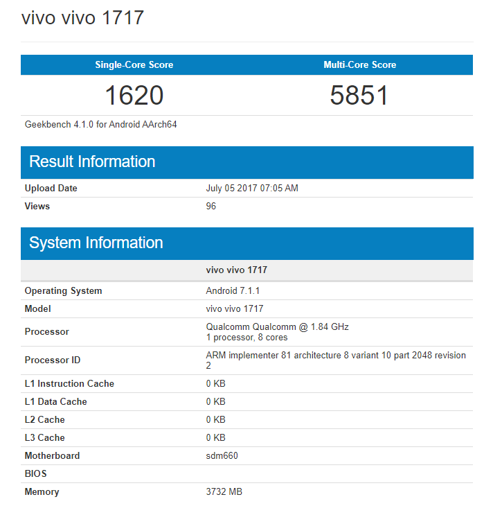 Vivo chuẩn bị ra mắt smartphone mới: Snapdragon 660, RAM 4GB Vivo chuẩn bị ra mắt smartphone mới: Snapdragon 660, RAM 4GB