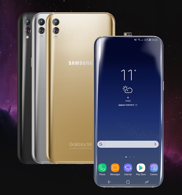 Concept: Galaxy S9 với màn hình 4K phủ 100% mặt trước, camera kép trước sau cùng RAM 8GB