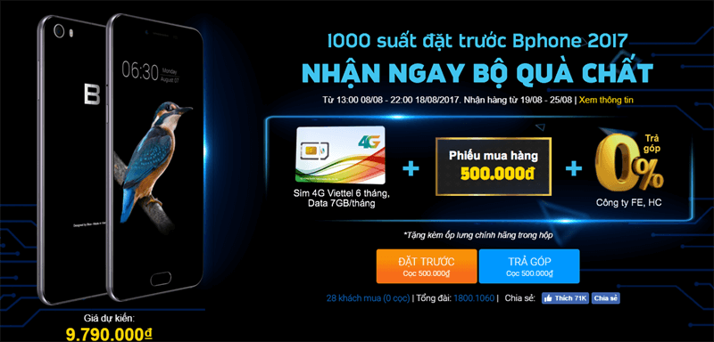 Đặt trước Bphone 2017 tại Thegioididong.com Đặt trước Bphone 2017 tại Thegioididong.com