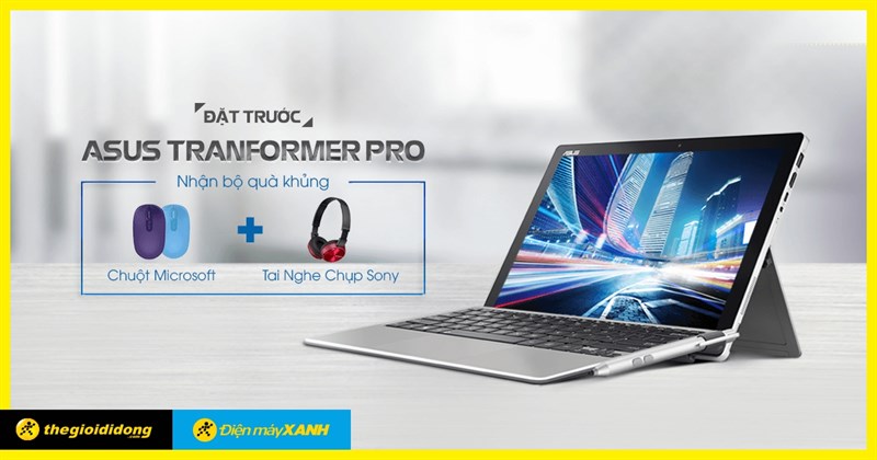 Laptop lai ASUS Transfomer Pro cho đặt hàng trước kèm bộ quà tặng khủng