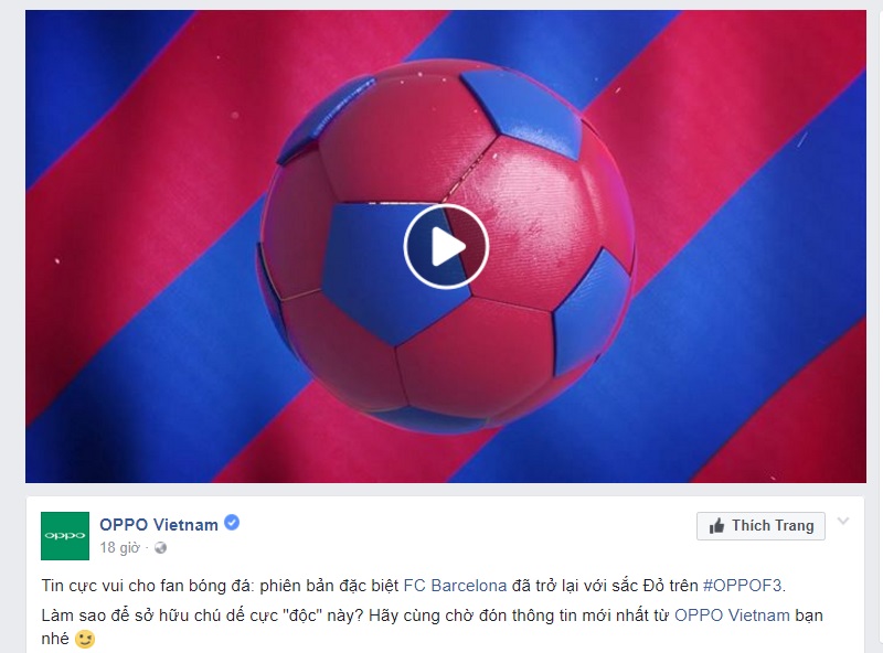 OPPO tung video giới thiệu chuyên gia selfie F3 phiên bản đặc biệt FC Barcelona OPPO tung video giới thiệu chuyên gia selfie F3 phiên bản đặc biệt FC Barcelona