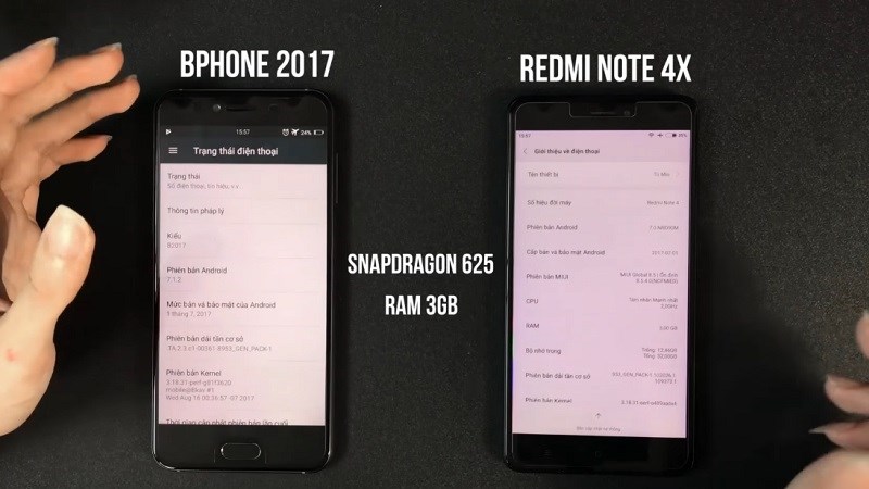 Speedtest Bphone 2017 với Xiaomi Redmi Note 4X