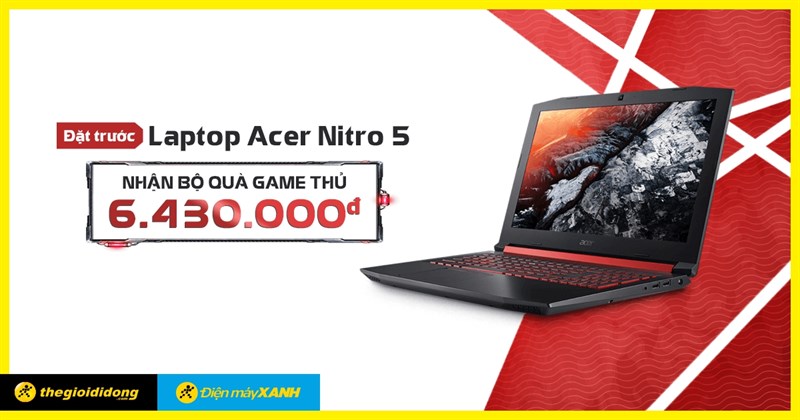 Laptop chiến game Acer Nitro 5 AN515 cho phép đặt trước kèm quà tặng