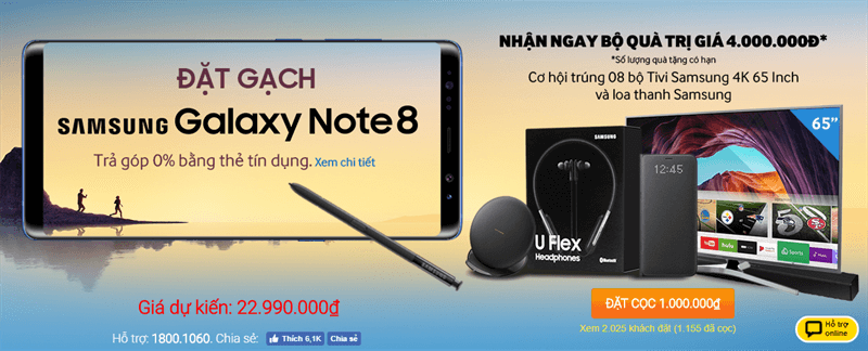 Đã có hơn 2.000 người đặt gạch Galaxy Note 8