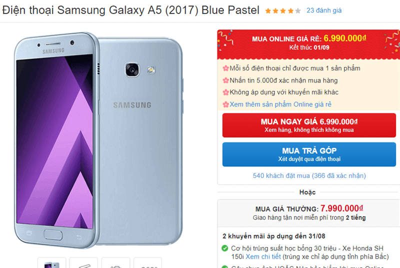 Samsung Galaxy A5 (2017) Blue Pastel giảm giá