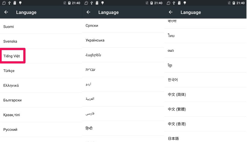 OUKITEL K3 hỗ trợ tiếng Việt