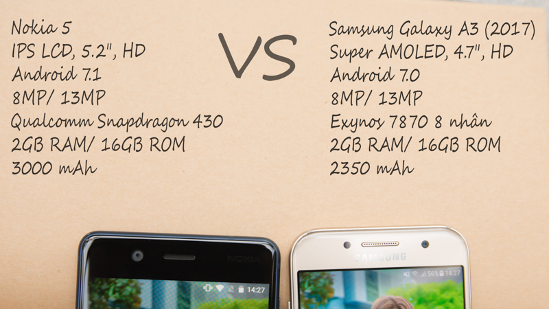 Nokia 5 vs Samsung Galaxy A3 2017 Nokia 5 vs Samsung Galaxy A3 2017
