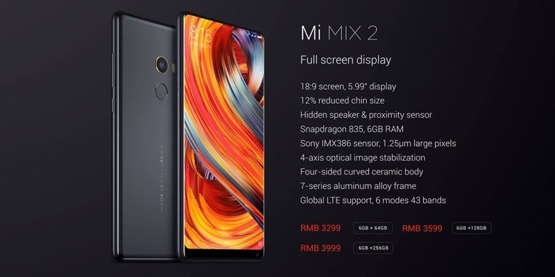 Giá bán Xiaomi Mi MIX 2