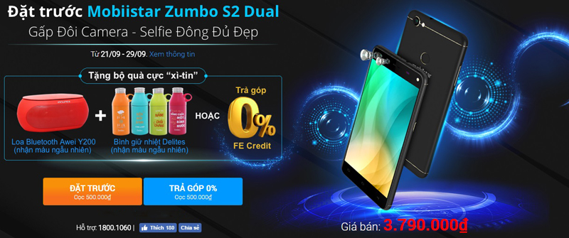 Đặt mua Mobiistar Zumbo S2 Dual Thế giới di động