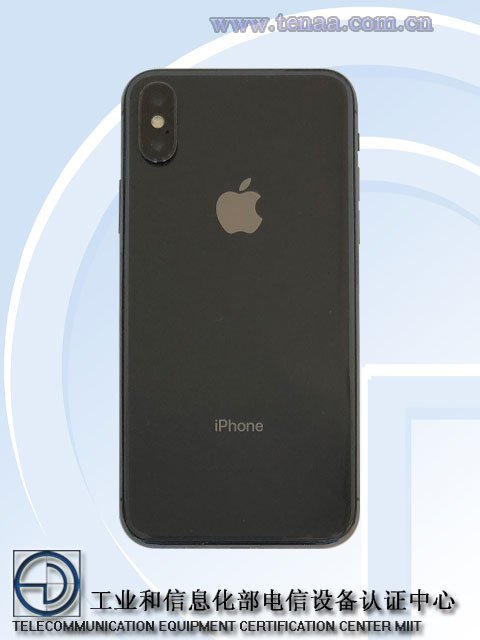 Hình ảnh iPhone X được chứng nhận trên trang TENAA