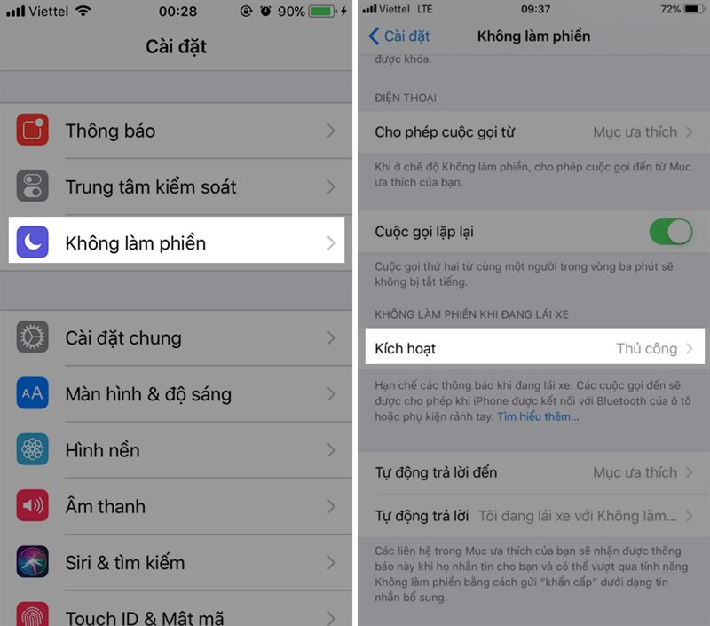 Không làm phiền iOS iPhone Không làm phiền iOS iPhone