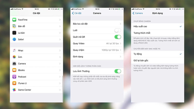 Định dạng ảnh iOS 11 Định dạng ảnh iOS 11