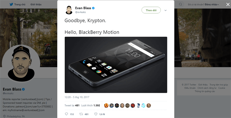 Smartphone Blackberry mới được Evan Blass tiết lộ Smartphone Blackberry mới được Evan Blass tiết lộ