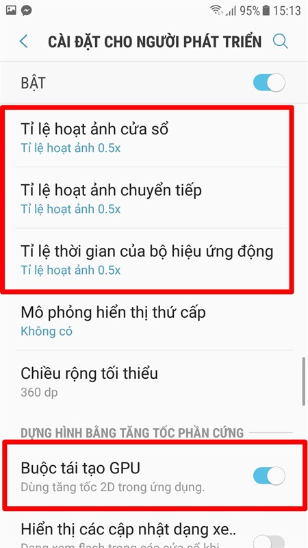 Bật Buộc tái tạo GPU