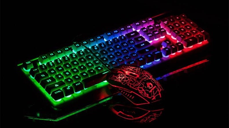 Combo Bosston R300W bàn phím giả cơ và chuột chuyên game full LED Combo Bosston R300W bàn phím giả cơ và chuột chuyên game full LED