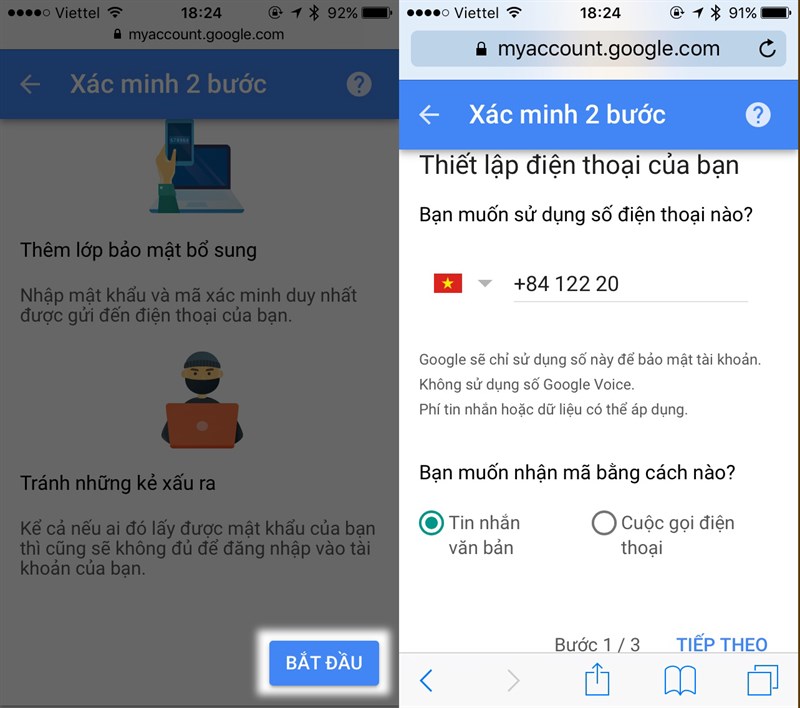 bảo mật google