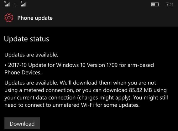 Windows 10 Mobile Fall Creators Update