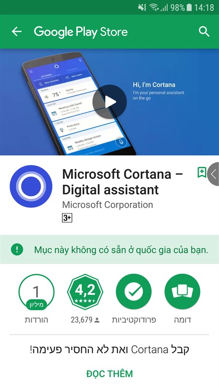 Microsoft Cortana chưa hỗ trợ người dùng thiết bị Android tại Việt Nam