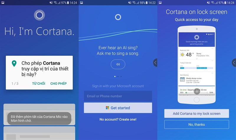 Thiết lập Microsoft Cortana