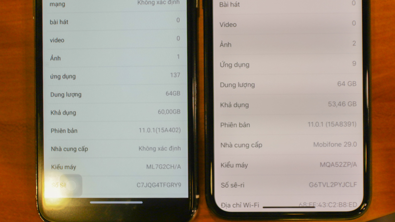 iPhone X thật và iPhone X nhái