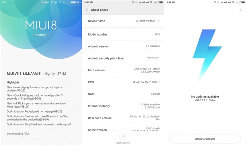 MIUI 9 trên Xiaomi Mi 5