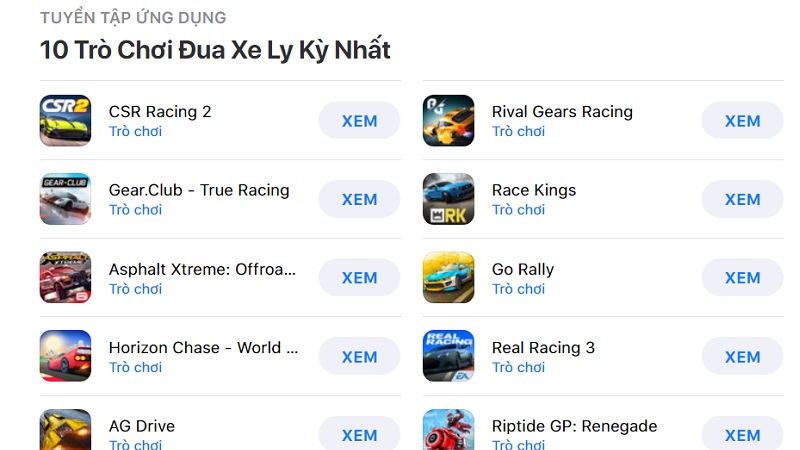 10 game đua xe ly kỳ nhất được Apple bình chọn cho iPhone và iPad