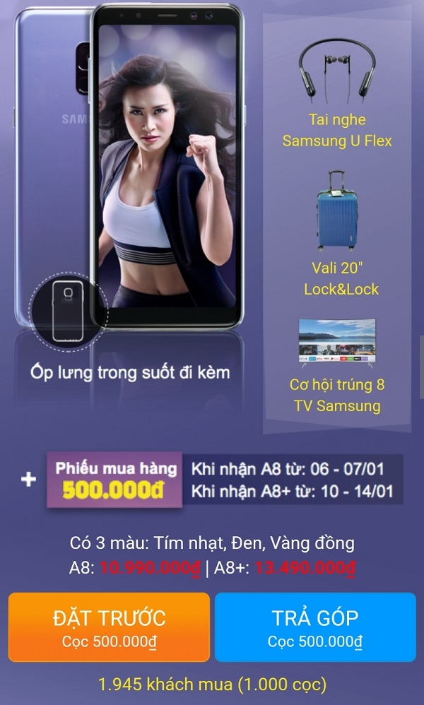 Galaxy A8 & A8+: Đã có 1.000 khách đặt cọc mua tại Thế Giới Di Động Galaxy A8 & A8+: Đã có 1.000 khách đặt cọc mua tại Thế Giới Di Động